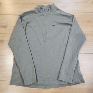 Simms Pullover Mens Medium Gray Long Sleeve Merino Wool 1/4 Zip Fly Fishing Top